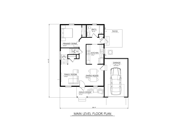 Dream House Plan - Floor Plan - Main Floor for Traditional House Plan #1122-5 - 3 bed, 2 bath