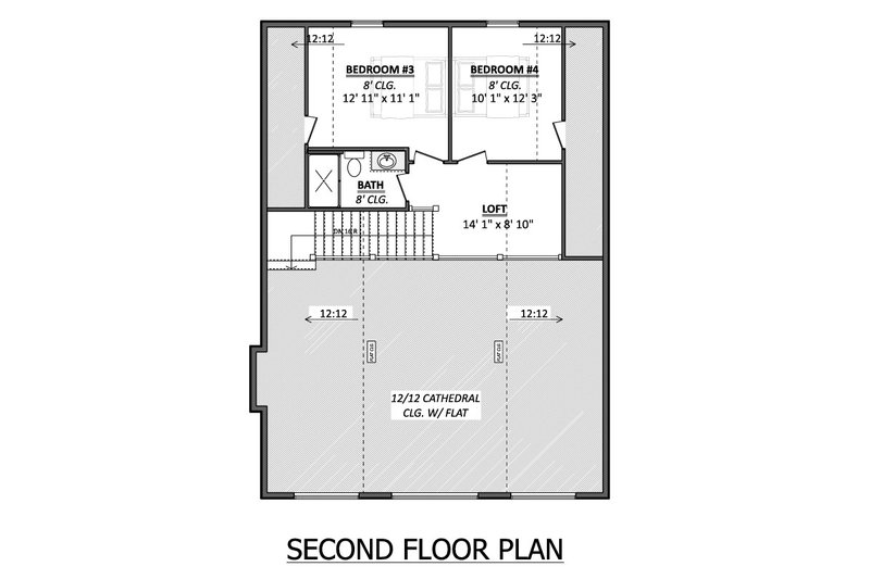 Architectural House Design - Floor Plan - Upper Floor for Country House Plan #1089-75 - 4 bed, 2 bath