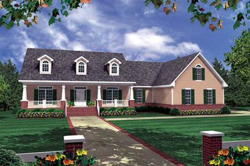 Architectural House Design - Country Exterior - Front Elevation Plan #21-188