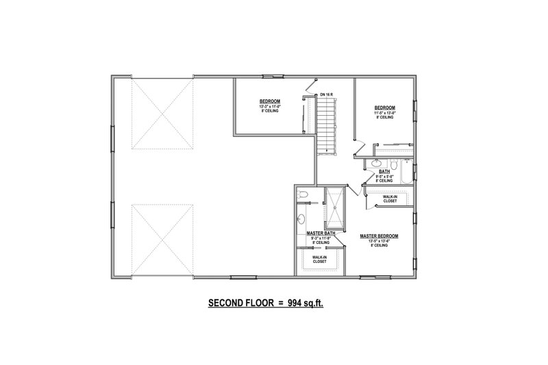 Architectural House Design - Floor Plan - Upper Floor for Barndominium House Plan #1084-10 - 3 bed, 2.5 bath
