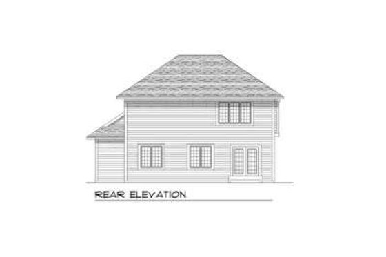 Exterior - Rear Elevation for Traditional House Plan #70-653 - 4 bed, 3.5 bath