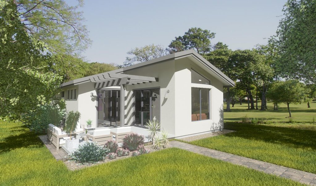 Exterior - Front Elevation 2 for Contemporary House Plan #1126-5 - 2 bed, 1 bath