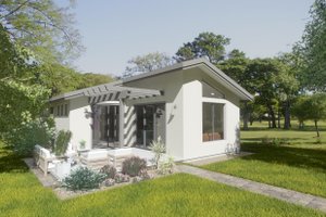 House Blueprint - Exterior - Front Elevation for Contemporary House Plan #1126-5 - 2 bed, 1 bath
