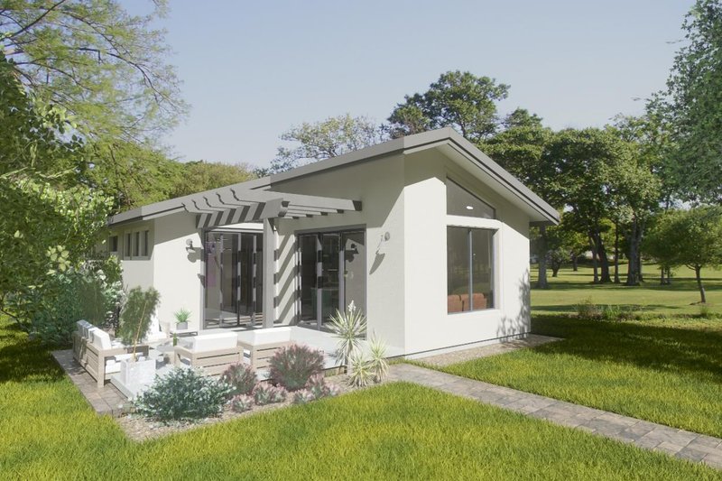 House Blueprint - Exterior - Front Elevation 2 for Contemporary House Plan #1126-5 - 2 bed, 1 bath