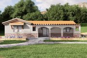 Mediterranean Style House Plan - 3 Beds 1 Baths 988 Sq/Ft Plan #1106-111 Exterior 