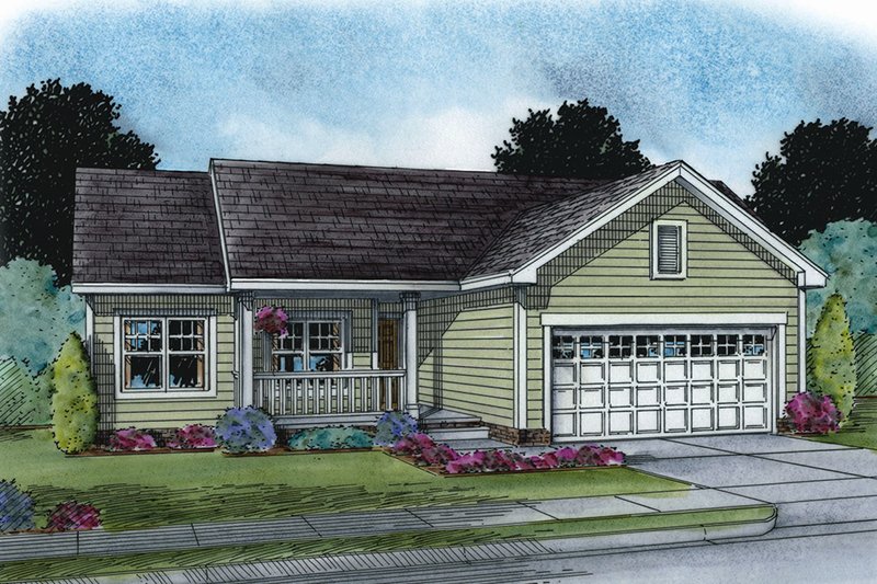 Architectural House Design - Ranch Exterior - Front Elevation Plan #20-2270