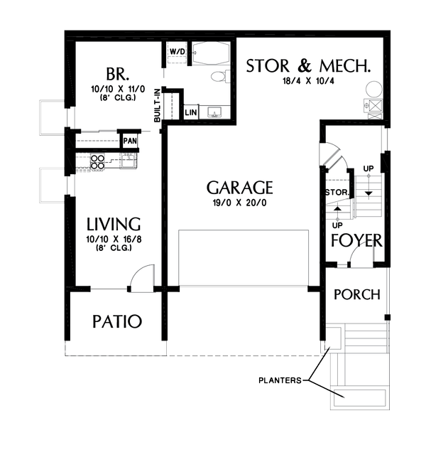 Home Plan - Contemporary Floor Plan - Lower Floor Plan #48-1019