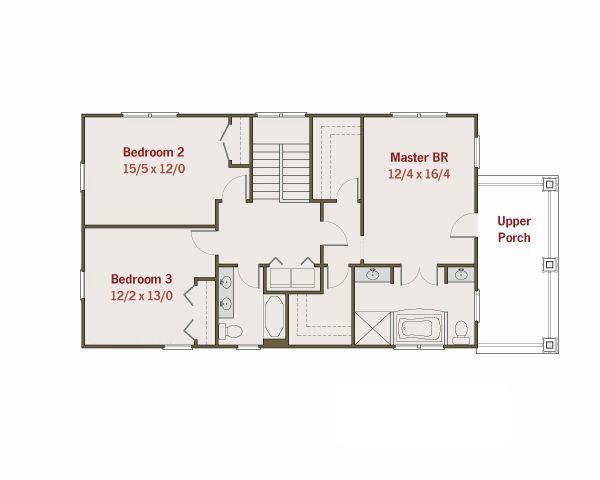 Craftsman Floor Plan - Upper Floor Plan #461-14