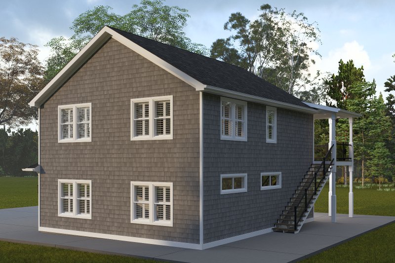 House Design - Exterior - Rear Elevation for Craftsman House Plan #1060-372 - 2 bed, 2 bath