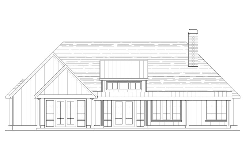 House Blueprint - Exterior - Rear Elevation 1 for European House Plan #1105-17 - 3 bed, 2.5 bath