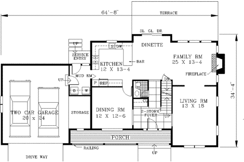 Dream House Plan - Floor Plan - Main Floor for Traditional House Plan #3-202 - 5 bed, 2.5 bath