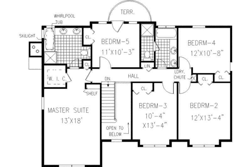 Home Plan - Floor Plan - Upper Floor for Farmhouse House Plan #3-208 - 5 bed, 2.5 bath