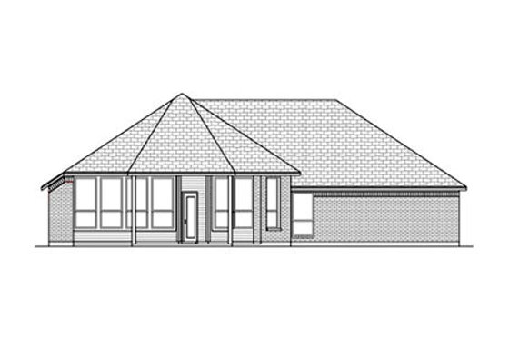 Exterior - Rear Elevation for Bungalow House Plan #84-477 - 4 bed, 2 bath