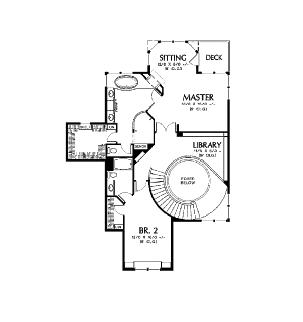 Architectural House Design - Craftsman Floor Plan - Upper Floor Plan #48-354