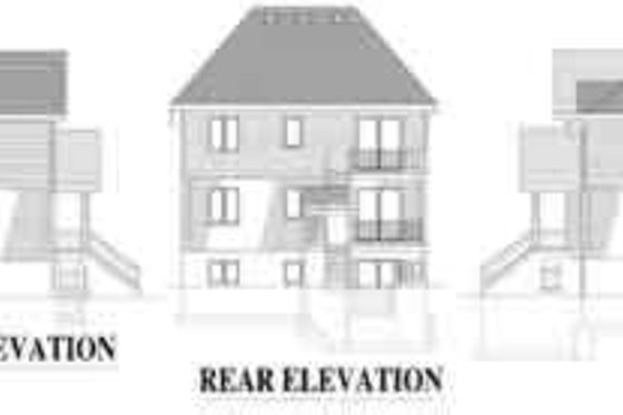 Exterior - Rear Elevation for European House Plan #138-182 - 2 bed, 1 bath