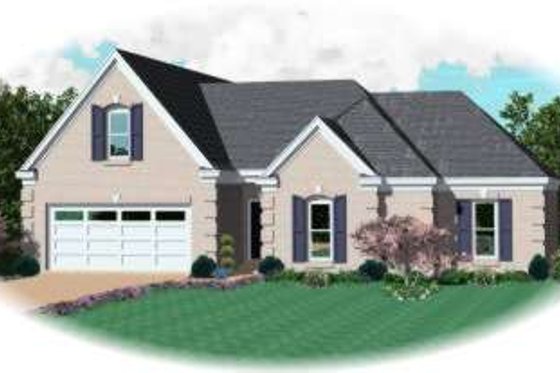 Exterior - Front Elevation for European House Plan #81-1500 - 3 bed, 2 bath