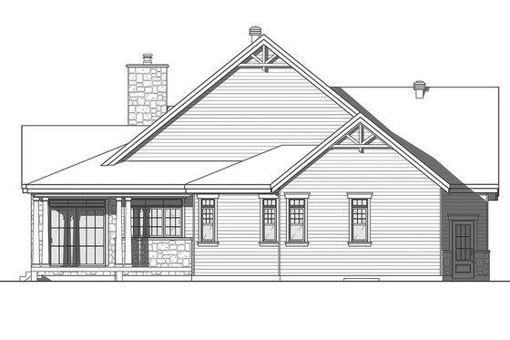 Exterior - Rear Elevation for Traditional House Plan #23-2303 - 3 bed, 3 bath