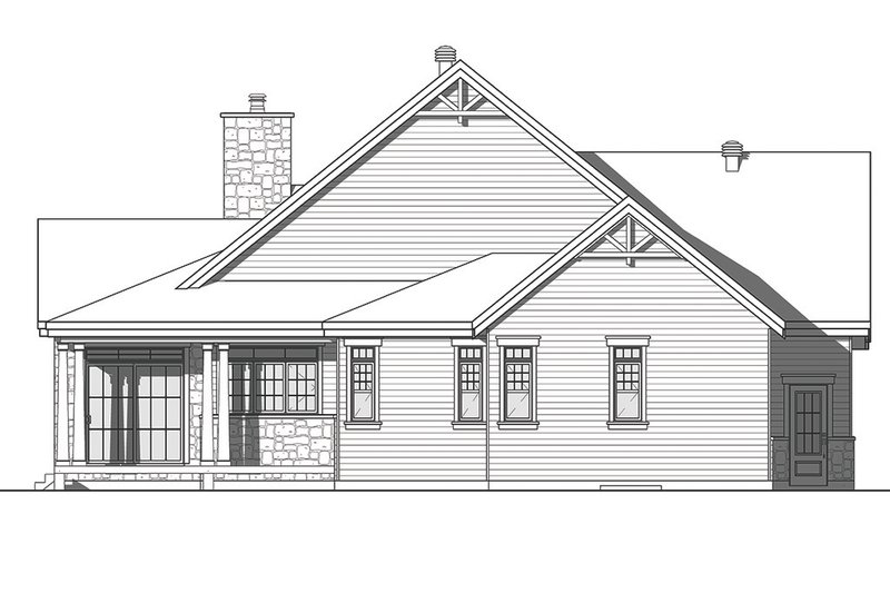 House Blueprint - Exterior - Rear Elevation for Traditional House Plan #23-2303 - 3 bed, 3 bath
