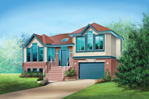 Contemporary Exterior - Front Elevation Plan #25-4531