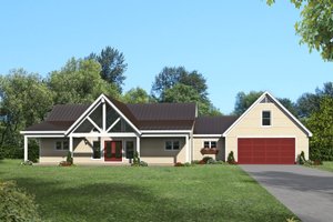 Country Exterior - Front Elevation Plan #932-77