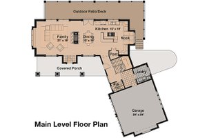 Floor Plan - Main Floor for Craftsman House Plan #908-1 - 4 bed, 4.5 bath