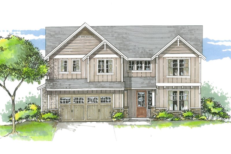Home Plan - Craftsman Exterior - Front Elevation Plan #53-535