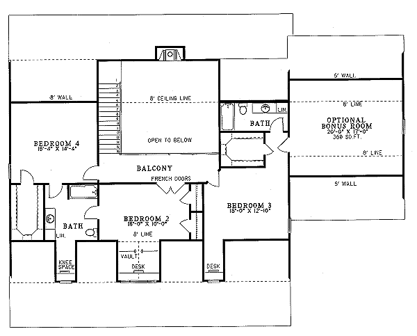 Dream House Plan - Country Floor Plan - Upper Floor Plan #17-295