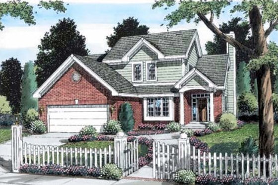 Exterior - Front Elevation for Traditional House Plan #312-131 - 3 bed, 2.5 bath
