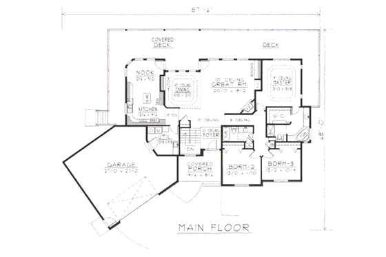 Floor Plan - Main Floor for Traditional House Plan #112-148 - 3 bed, 2 bath