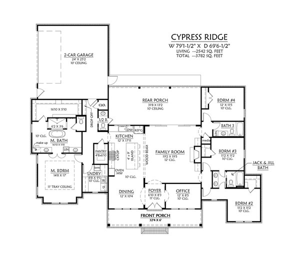 Dream House Plan - Floor Plan - Main Floor for Farmhouse House Plan #1074-138 - 4 bed, 3.5 bath