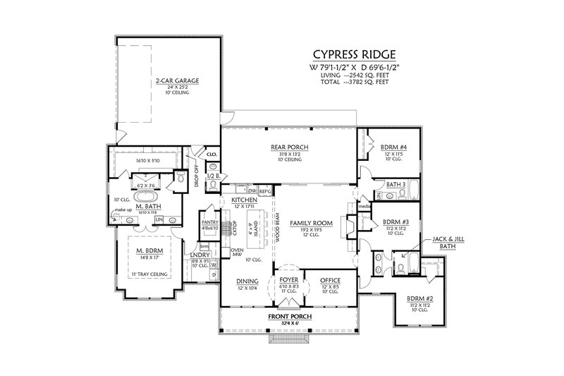 Dream House Plan - Floor Plan - Main Floor for Farmhouse House Plan #1074-138 - 4 bed, 3.5 bath