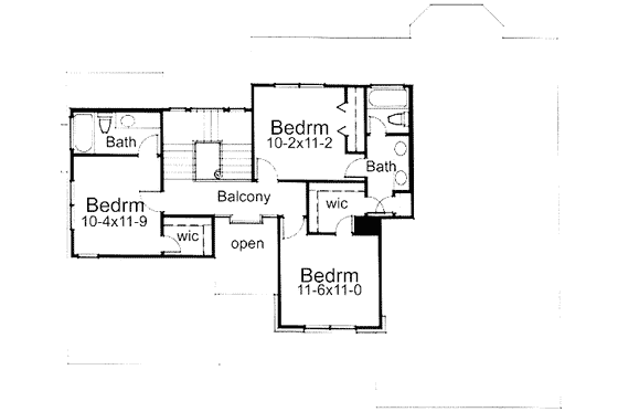Floor Plan - Upper Floor for Traditional House Plan #120-114 - 4 bed, 4 bath