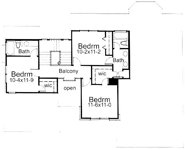 House Design - Traditional Floor Plan - Upper Floor Plan #120-114