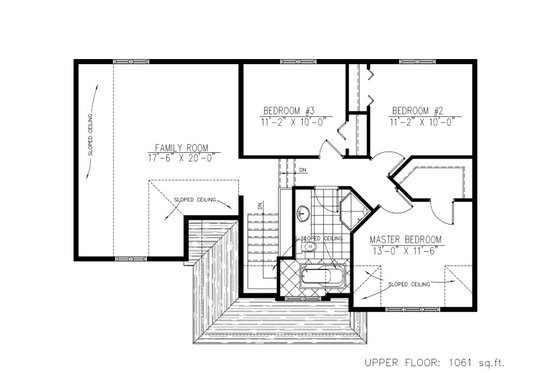 Floor Plan - Upper Floor for Country House Plan #138-347 - 3 bed, 1.5 bath