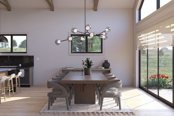 Interior - Dining Room for Barndominium House Plan #455-324 - 3 bed, 3.5 bath