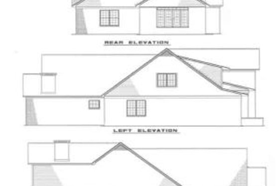 Exterior - Rear Elevation for Traditional House Plan #17-212 - 3 bed, 2.5 bath