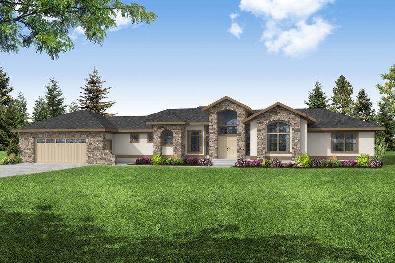 Home Plan - Mediterranean Exterior - Front Elevation Plan #124-1290