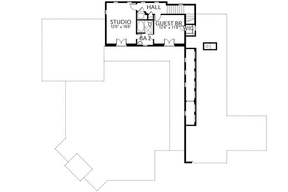 Floor Plan - Upper Floor for Mediterranean House Plan #80-154 - 3 bed, 2.5 bath