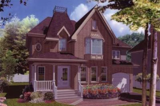 Exterior - Front Elevation for European House Plan #138-150 - 3 bed, 1.5 bath
