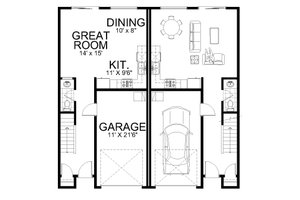 Floor Plan - Main Floor for Contemporary House Plan #112-181 - 3 bed, 2.5 bath