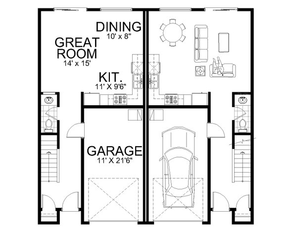 Home Plan - Contemporary Floor Plan - Main Floor Plan #112-181