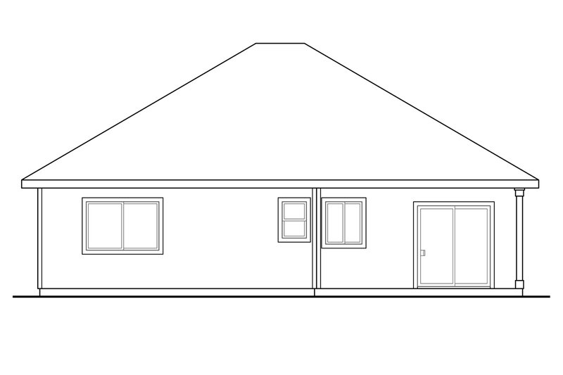 Dream House Plan - Exterior - Rear Elevation for Traditional House Plan #124-914 - 3 bed, 2 bath