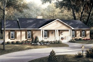Exterior - Front Elevation 3 for Ranch House Plan #57-108 - 3 bed, 2 bath