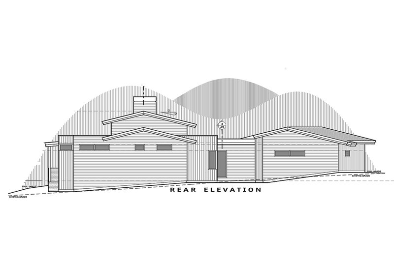Architectural House Design - Exterior - Rear Elevation 1 for Contemporary House Plan #892-22 - 3 bed, 3.5 bath