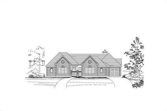 Exterior - Front Elevation for European House Plan #411-303 - 3 bed, 3.5 bath