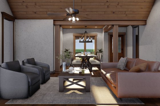 Interior - Family Room for Craftsman House Plan #17-2217 - 3 bed, 2 bath