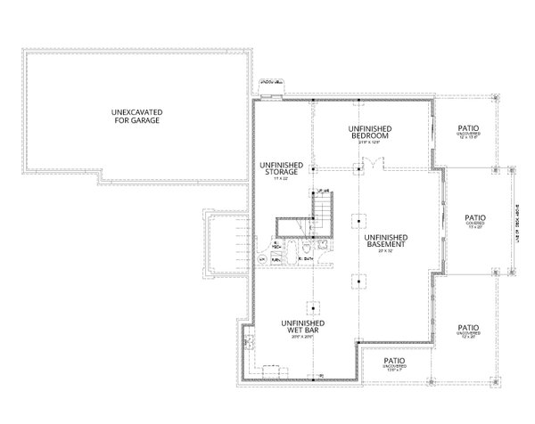 Craftsman Floor Plan - Lower Floor Plan #112-200