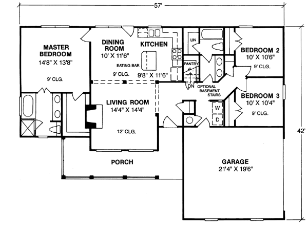 Home Plan - Traditional Floor Plan - Main Floor Plan #20-117