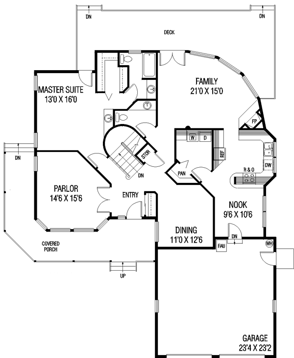 Dream House Plan - Country Floor Plan - Main Floor Plan #60-140