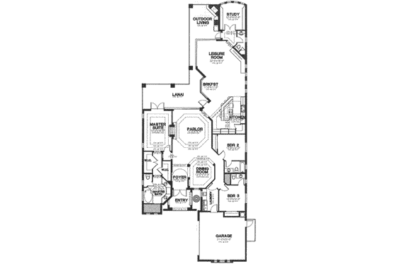 Floor Plan - Main Floor for European House Plan #115-179 - 3 bed, 3.5 bath